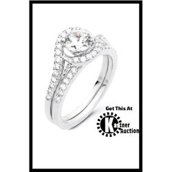 133-17592/15827:SET OF 14K WHITE GOLD DIAMOND