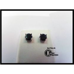 174-11718:14K WHITE GOLD BLACK DIAMOND STUD