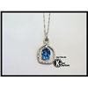Image 1 : 962-10728:10K WHITE GOLD BLUE TOPAZ & DIAMOND