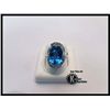Image 1 : 876-10845:10K WHITE GOLD BLUE TOPAZ & DIAMOND RING
