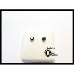 172-15006:10K WHITE GOLD, BLACK DIAMOND STUDS