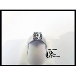 106-12412: 14KT WHITE GOLD DIAMOND SOLITAIRE RING