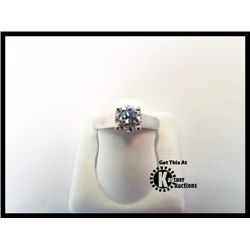 106-12429: 14KT WHITE GOLD DIAMOND SOLITAIRE RING