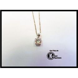 185-16831:14K WHITE GOLD SOLITAIRE DIAMOND PENDANT