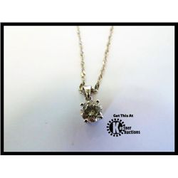 185-17492:14K WHITE GOLD SOLITAIRE DIAMOND PENDANT