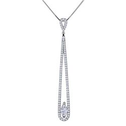 186-18229:14K WHITE GOLD, DROP DIAMOND PENDANT