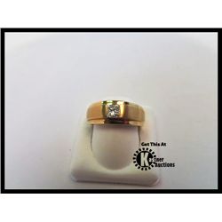 14K YELLOW GOLD GENTS DIAMOND BAND