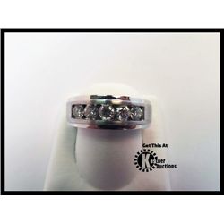 14K WHITE GOLD GENTS DIAMOND BAND