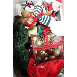 LARGE TAN BIN FULL OF CHRISTMAS & MUSICAL LIGHTS