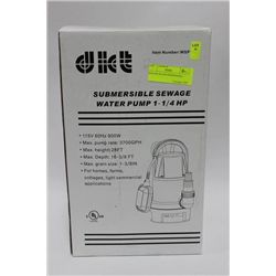 SUBMERSIBLE SEWAGE WATER PUMP 1-1/4 HP