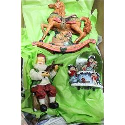 BOX W/ MUSICAL HORSE, MUSICAL SNOWMAN GLOBE