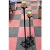 Image 1 : SET OF 2  WROUGHT IRON FLOOR CANDLE HOLDERS