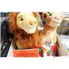 Image 1 : BOX W/ 3 WALT DISNEY PLUSH LION KING STUFFED TOYS