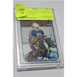 GRANT FUHR SIGNED ROOKIE CARD 1982 OPC W/ COA