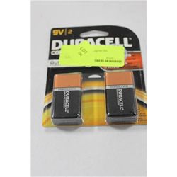 PK OF 2 DURACELL 9 VOLT BATTERIES