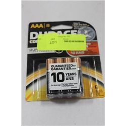 PK OF 8 DURACELL 'AAA' BATTERIES