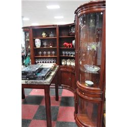5 PC CHERRY WOOD CORNER WALL UNIT