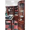 Image 1 : 5 PC CHERRY WOOD CORNER WALL UNIT