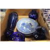 Image 1 : COBALT BLUE VASES AND CHRISTMAS PLATES