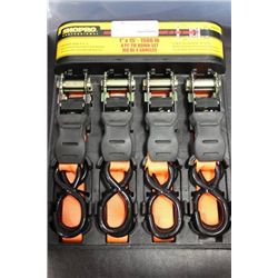 PK OF 4 HEAVY DUTY RATCHET STRAPS