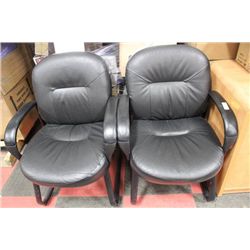 BLACK LEATHERETTE OFFICE ARMCHIAR