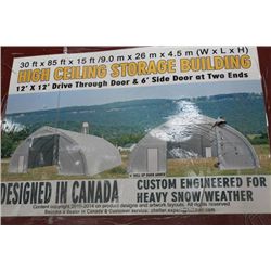 30' X 85' X 15' HIGH CEILING STORAGE BUILDING