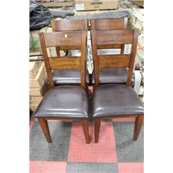 NEW WOOD AND BLACK LEATHERETTE SIDECHAIR