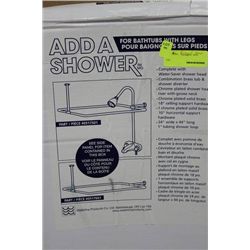 ADD A SHOWER CURTAIN ROD FRAME FOR TUBS W LEGS