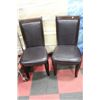 Image 1 : PAIR OF WOOD AND BLACK LEATHERETTE SIDECHAIRS
