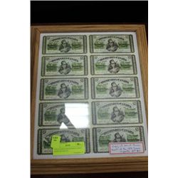 1870 25 CENTS ISSUED PRESS SHEET (COPY OF UNCUT)