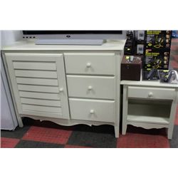 SHOWHOME WHITE 3 DRAWER 1 DOOR CABINET W END