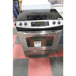 GE STAINLESS STEEL SLIDE IN CERAMIC TOP STOVE