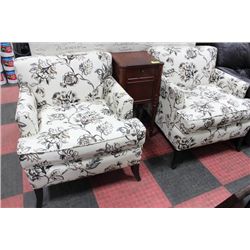 SHOWHOME FLORAL FABRIC ARMCHAIR X2