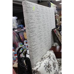 SHOWHOME QU SIZE PADDED FABRIC HEADBOARD