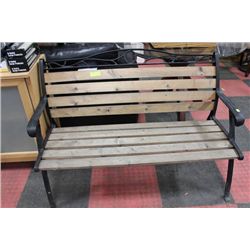 METAL AND WOOD BENCH