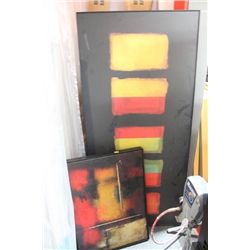 2 WOOD FRAMED CANVAS PICTURES