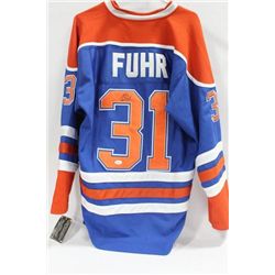 GRANT FUHR SIGNED OILERS JERSEY W/ COA