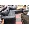 Image 1 : BLACK LEATHER SECTIONAL W OTTOMAN