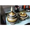 Image 1 : PAIR OF SHOWHOME LIDDED VASE AND BOWL