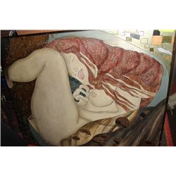 ETCHED NUDE WOMAN WALL PLAQUE