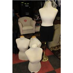 4 CLOTHES MANEQUINS