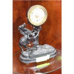 ESTATE ANTIQUE BLACK AMERICAN METAL CLOCK