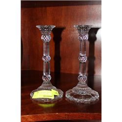 PAIR OF CRYSTAL CANDLE STICKS