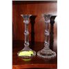 Image 1 : PAIR OF CRYSTAL CANDLE STICKS