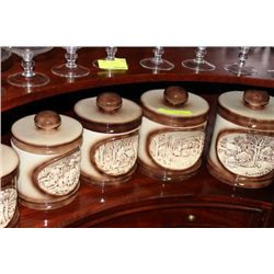 ESTATE 5 PC MAPLE SYRUP HARVEST SCENE CANISTERS