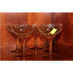 AMBER STEM CRYSTAL GLASS SET