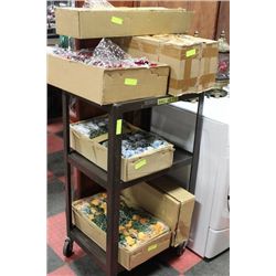 COMMERCIAL CART W ARTIFICIAL FLOWERS