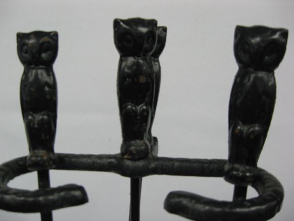 Vintage Hart 218 Cast Iron Owl Fireplace Tools