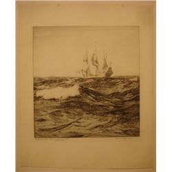 Ship Cruising the Ocean