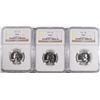 Image 1 : LOT OF ( 3 ) 1957 WASHINGTON QUARTERS, NGC  PROOF-67